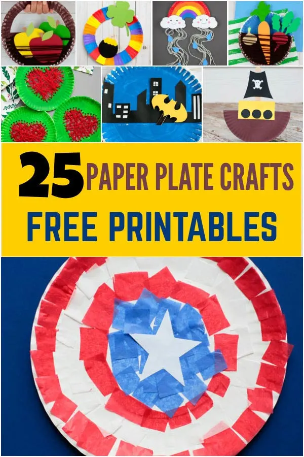 paper plate crafts for kids with free printable templates