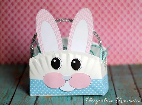 Paper Plate Easter Bunny Basket