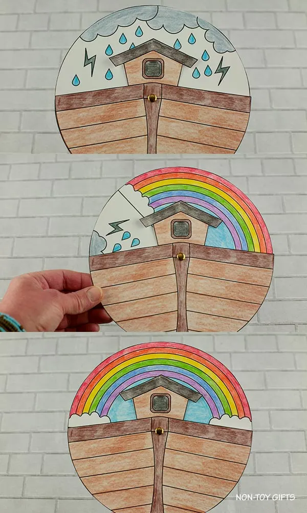 Noah's ark crafts for kids: spinner craft