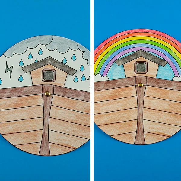 Noah's ark spinner craft for preschoolers and older kids