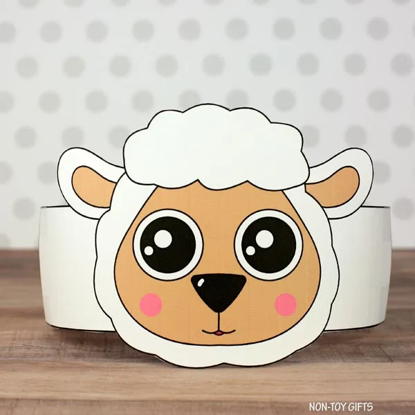 Easy sheep headband printable template for kids