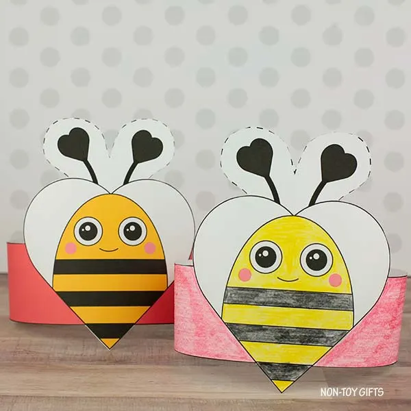 easy Valentine headband for kids with printable template