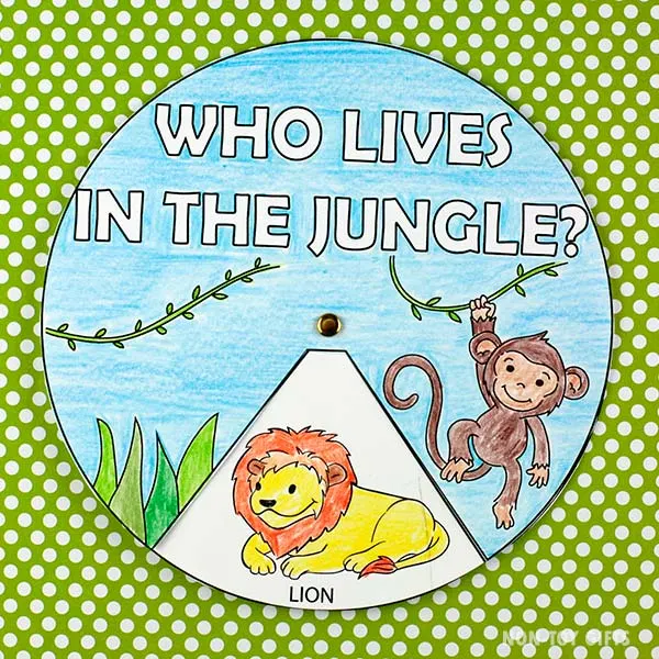 Jungle animals craft printable for kids