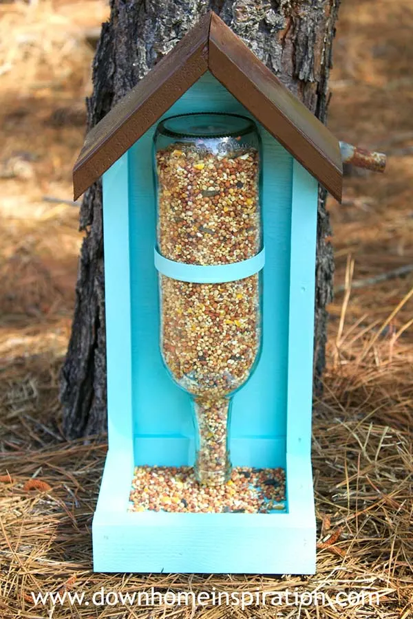 win bottle bird feeder