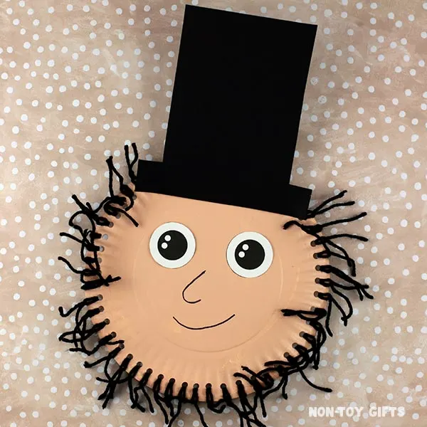 easy Abraham Lincoln Paper Plate Craft printable