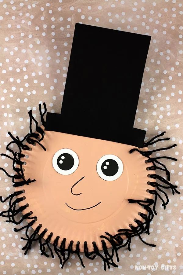 Abraham Lincoln Paper Plate Craft for kids