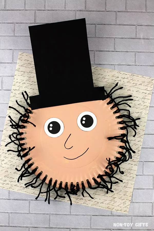 Easy Abraham Lincoln Paper Plate Craft for President's Day