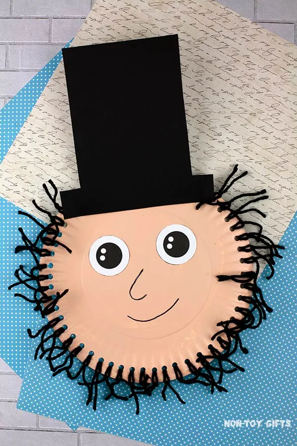 Abraham Lincoln Paper Plate Craft for preschoolers