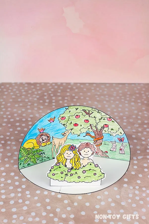 coloring Adam and Eve Diorama