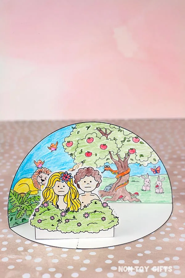 easy Adam and Eve Diorama craft