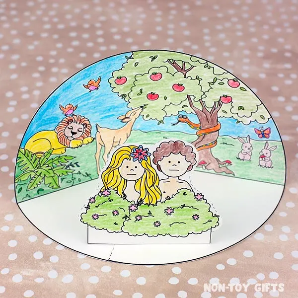 3D Adam and Eve Diorama craft