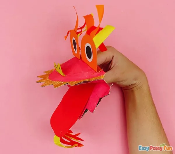 Paper Plate Dragon Puppet