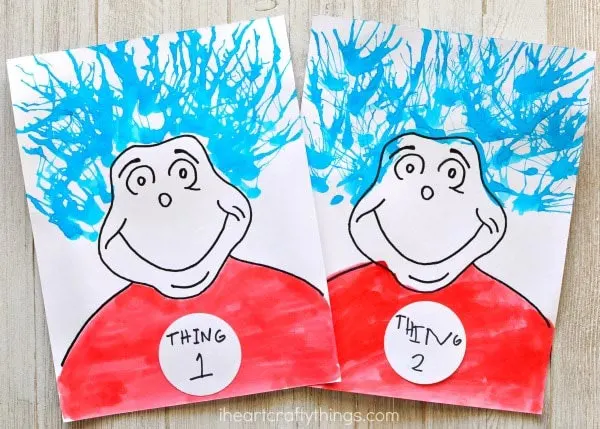 Thing 1 and Thing 1 art project