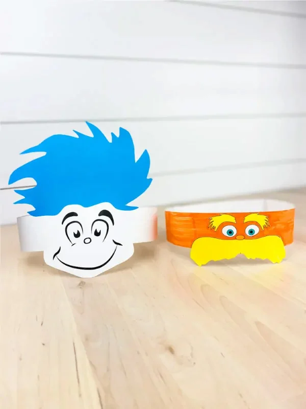 Dr Seuss paper hats with free printable