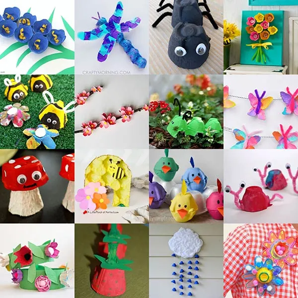 egg carton spring crafts for kids