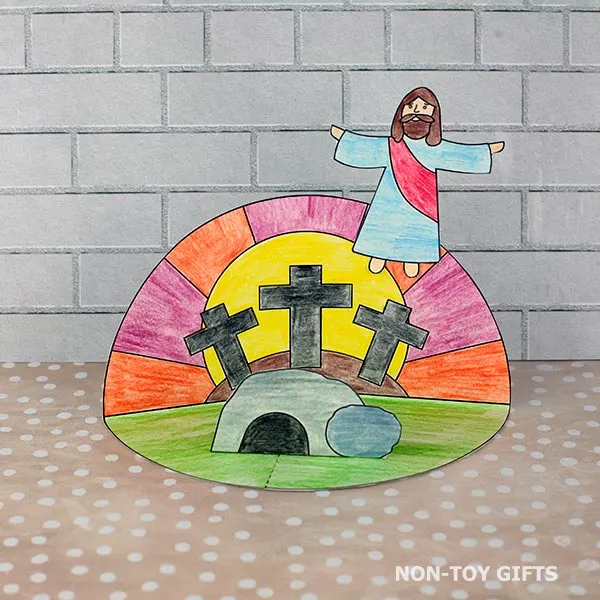 easy He Is Risen diorama craft for kids
