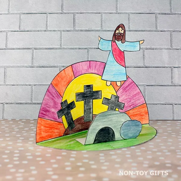 Easter Sunday School craft: He Is Risen diorama craft