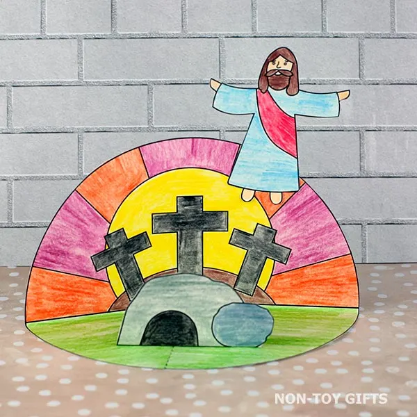 easy He Is Risen diorama craft for kids