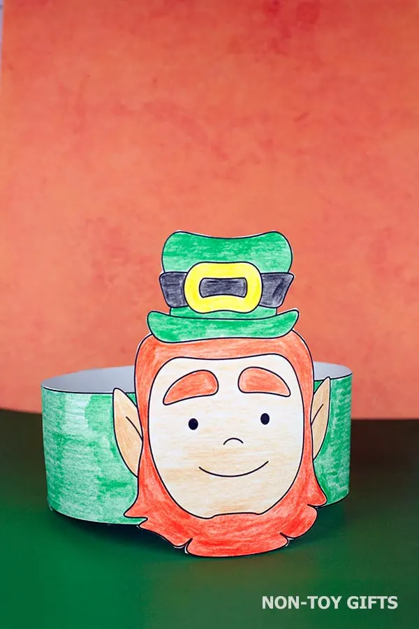 easy coloring Leprechaun Headband craft