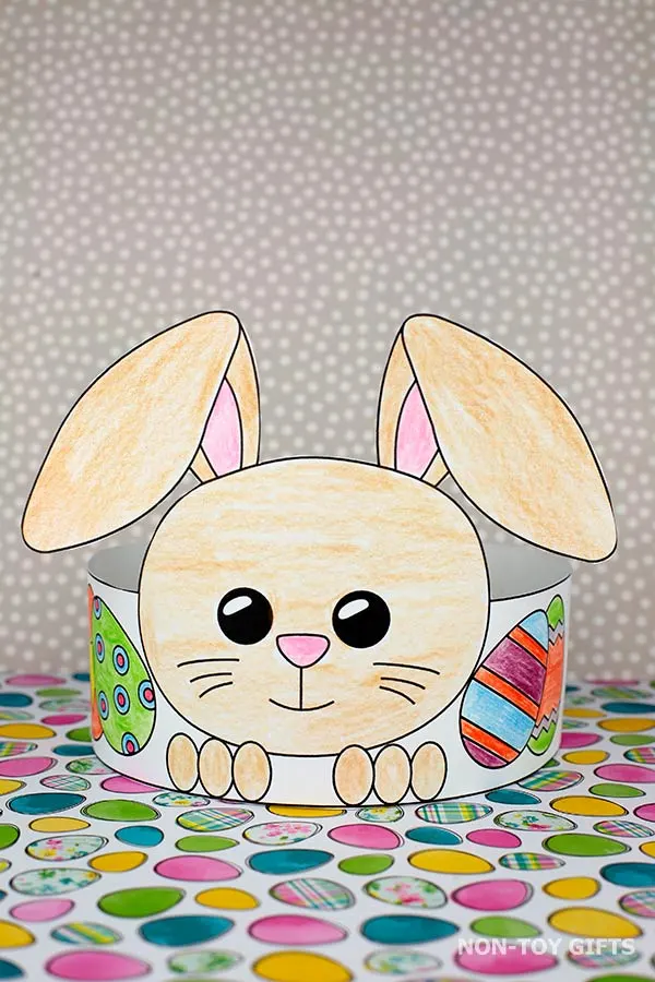 coloring Easter Bunny Headband craft for kids