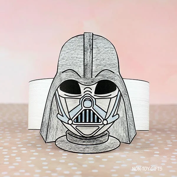 DIY Darth Vade paper hat for kids and adults for May the Fourth Be With You