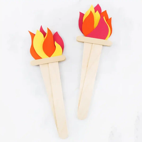 Craft stick Olympics torch craft