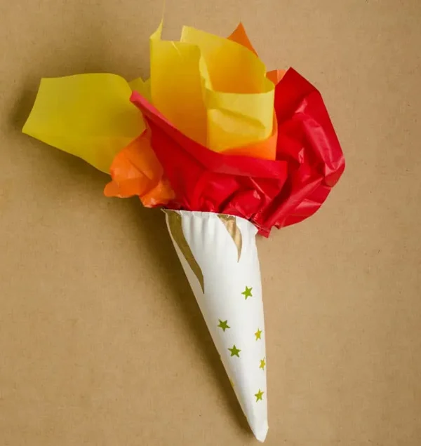 Tissue paper and paper plate Olympics torch