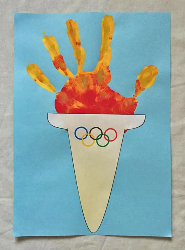Handprint Olympics torch