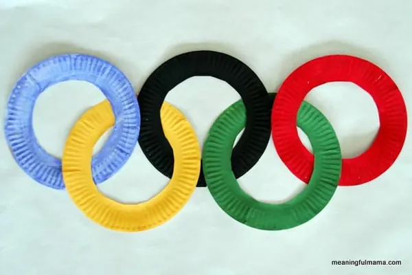Paper plate Olympics rings