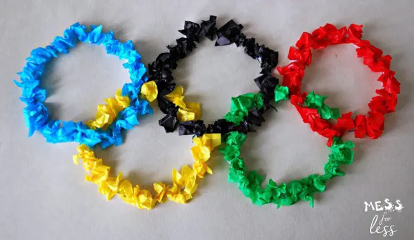 Tissue paper Olympics rings