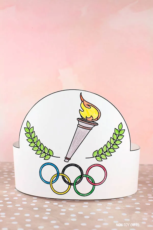 DIY Olympics paper hats printable for kids
