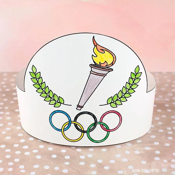 DIY Olympics paper hats 