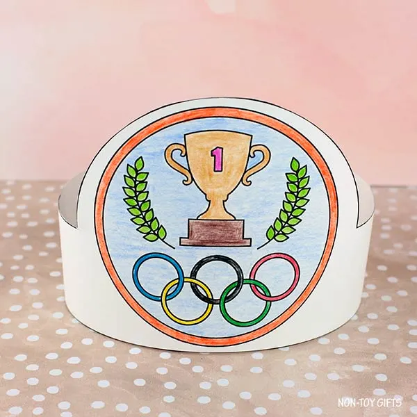 DIY Olympics paper hats for kids and adults