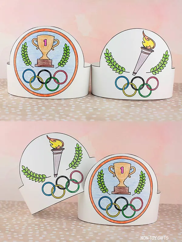 DIY Olympics paper hats - Olympics craft for kids