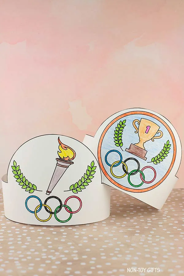 DIY Olympics paper hats printables for kids