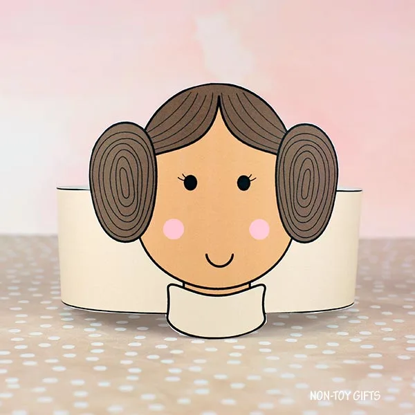 DIY Princess Leia paper hat for kids and adults