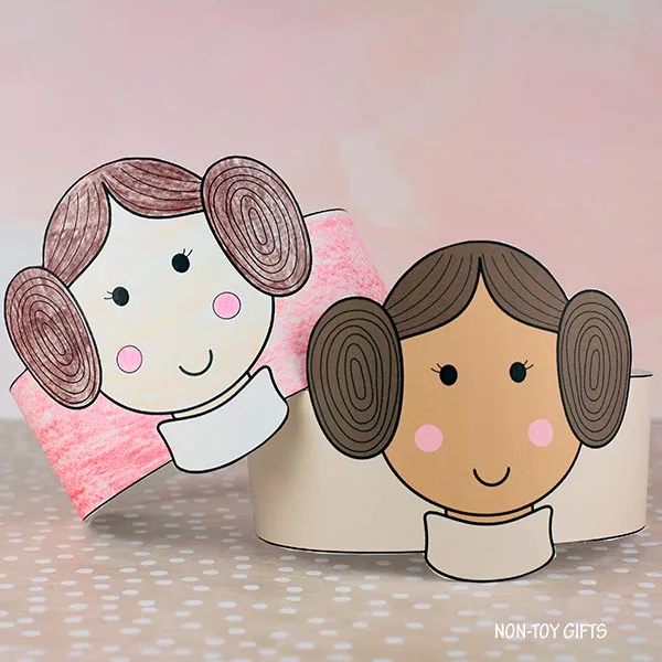 DIY Princess Leia paper hat for kids and adults