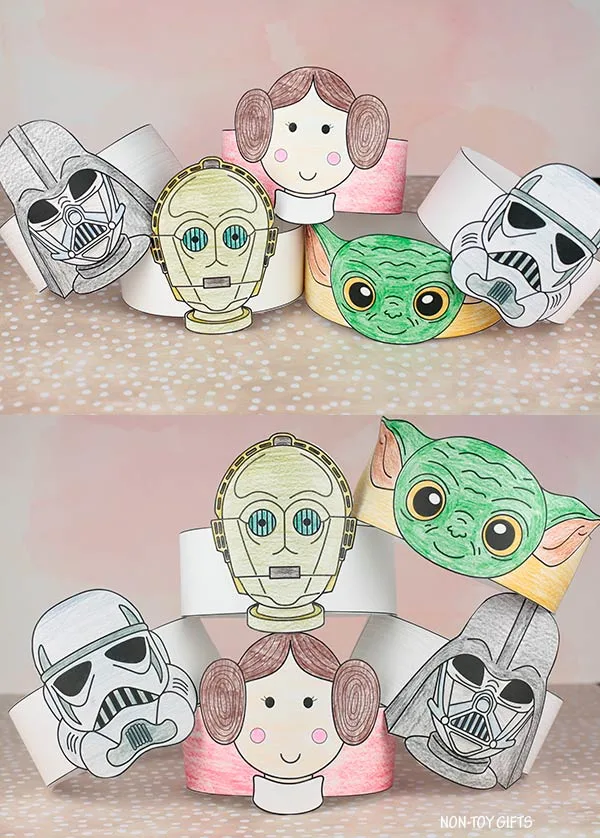 DIY Star Wars paper hats for kids and adults
