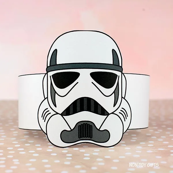 DIY stormtrooper paper hat for kids and adults to make for Star Wars Day, May 4th