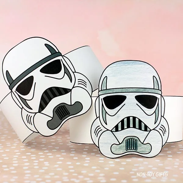 DIY stormtrooper paper hat for kids and adults