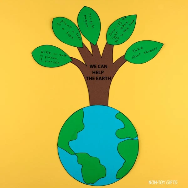easy Earth Tree Craft printable for the classroom