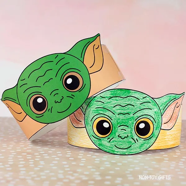 DIY Yoda paper hat for kids and adults