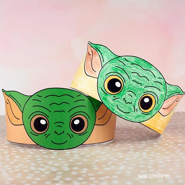 DIY Yoda paper hat for preschoolers