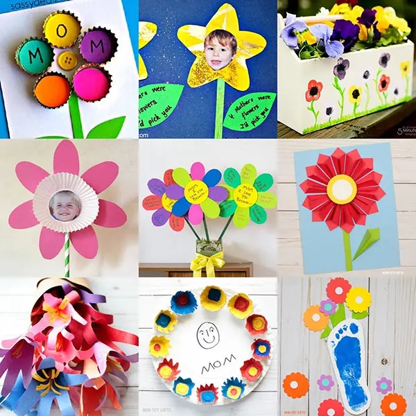 Mother's Day flower crafts for preschoolers and older kids