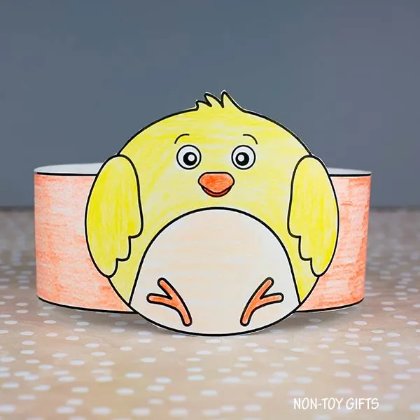 coloring Chick Paper Hat