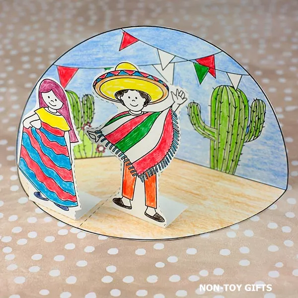 simple Cinco de Mayo Diorama Craft printable