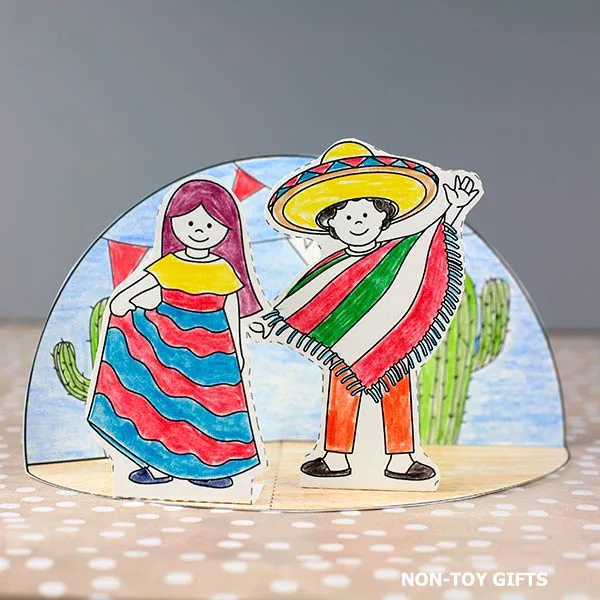 Cinco de Mayo Diorama Craft template for kids