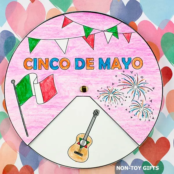 Easy coloring Cinco de Mayo spinner craft 