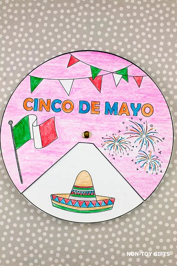 Cinco de Mayo spinner craft for kids