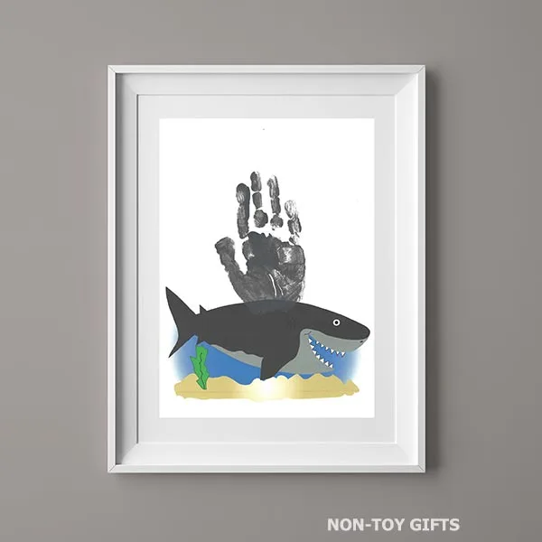 handprint shark art project - summer craft for kids
